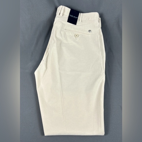 Peter Millar Golf Pants Crown Crafted Surge 35 x 32 Stone Beige Polyester